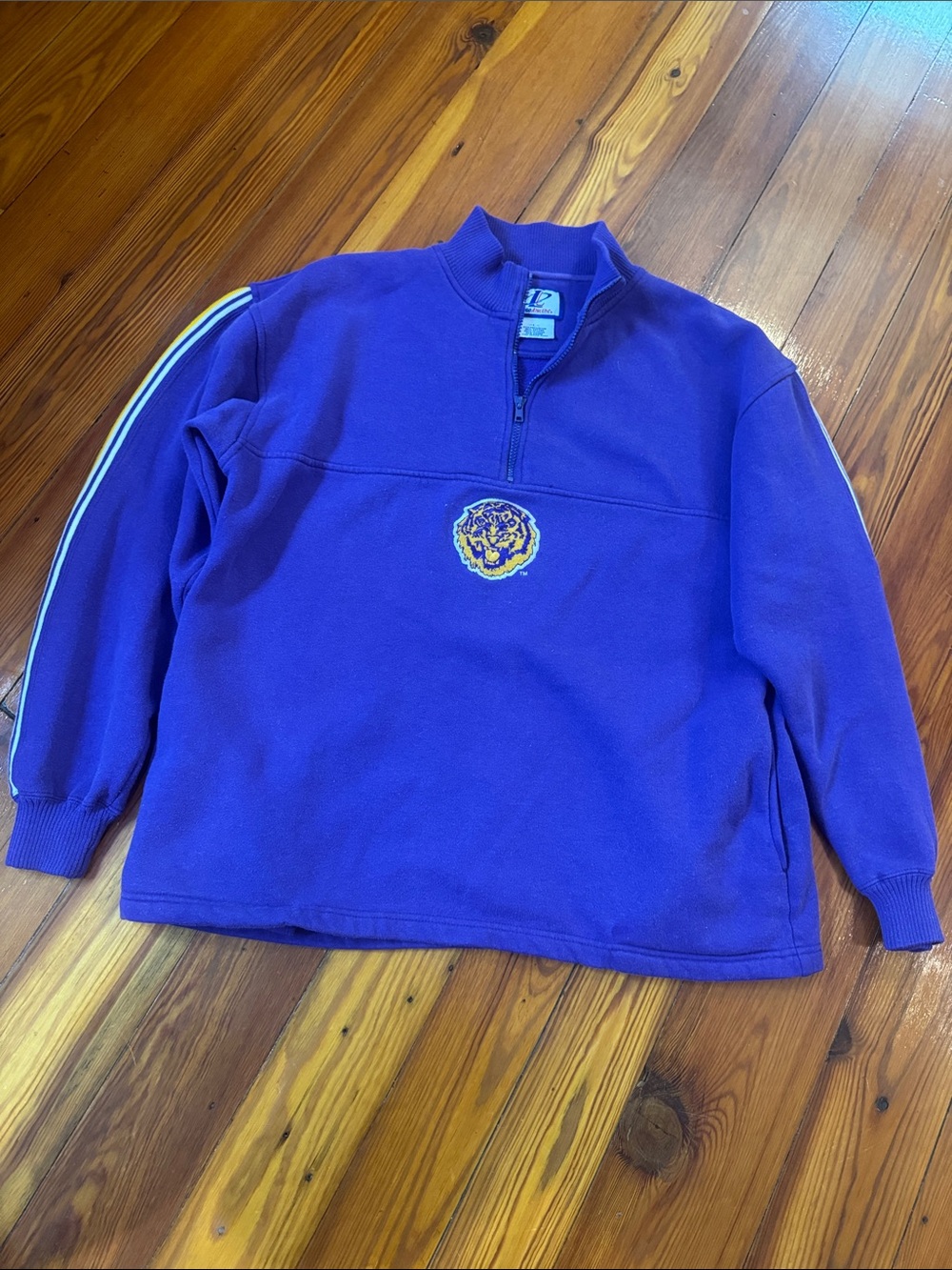Purple Men's Quarter-Zip Fleece Pullover LSU Tiger